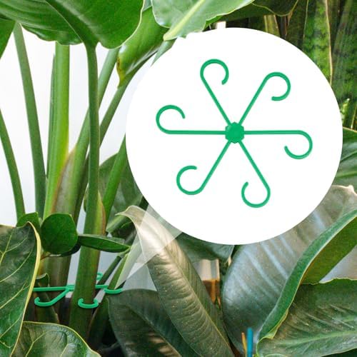 PEUTIER 4pcs Plant Stem Supports, Plastic Houseplant Climbing Holders