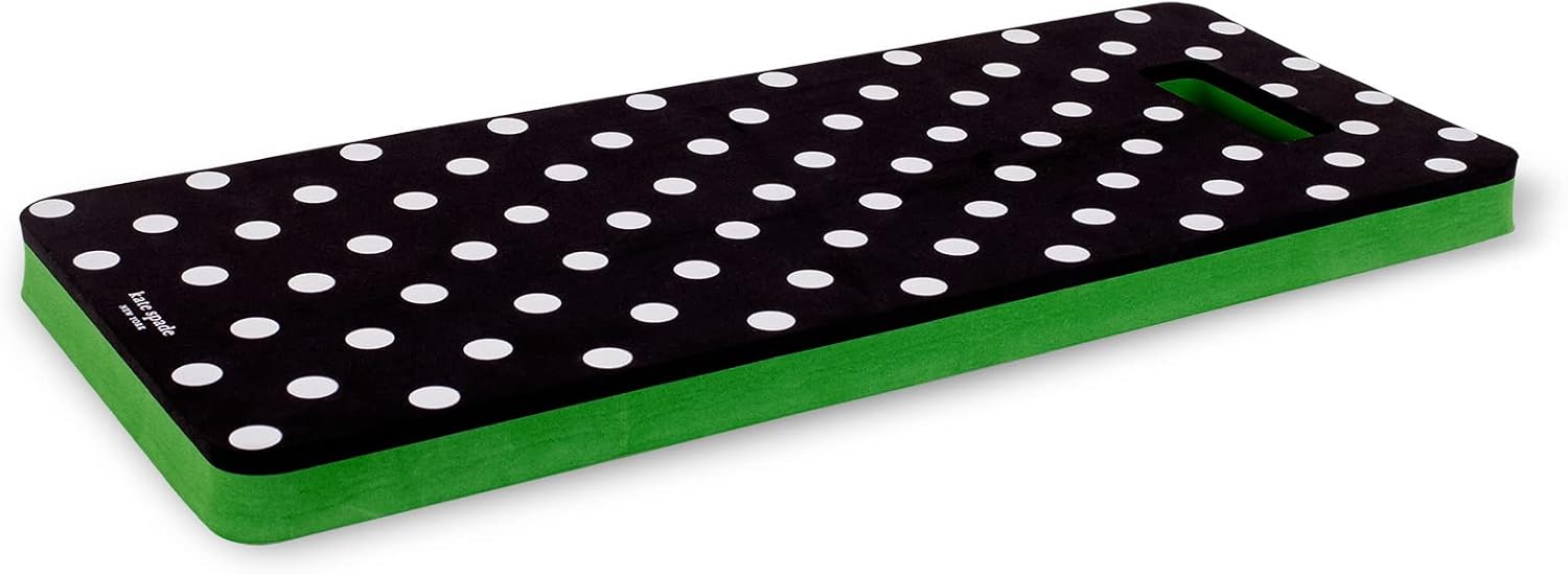 kate spade new york Garden Kneeler and Gloves Set, Picture Dot | Cute, One Size Fits Most Yard Gloves with Rubber Grips