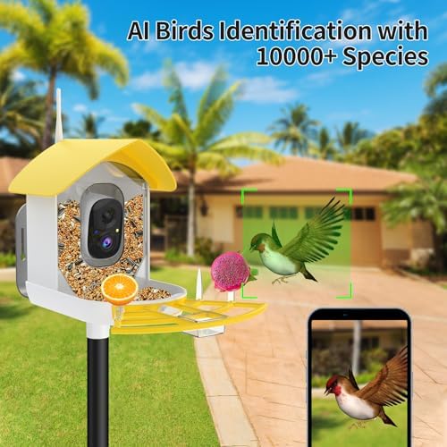 Bird Feeder with Camera,WiFi Smart Bird House with Cam Solar Powered