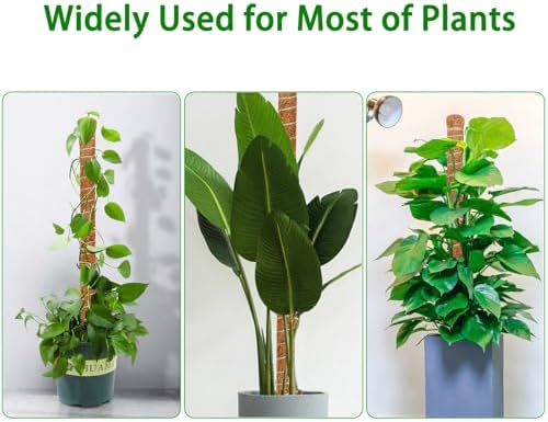 2 Pack Moss Pole, 63-Inch Moss Poles for Plants Monstera,Bendable Plant Support Stakes for Climbing Plants Indoor, Garden Trellis Plant Stick for Potted Plants, Pothos Philodendron