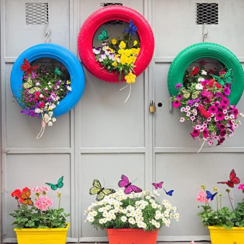 Giegxin 24 Pcs Monarch Butterfly Picks Artificial with Wire,Bright Colors