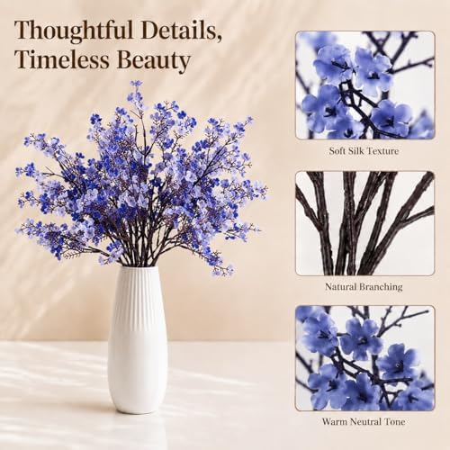 Mandy's 6 Bundles Artificial Shades of Blue Baby’s Breath Flowers