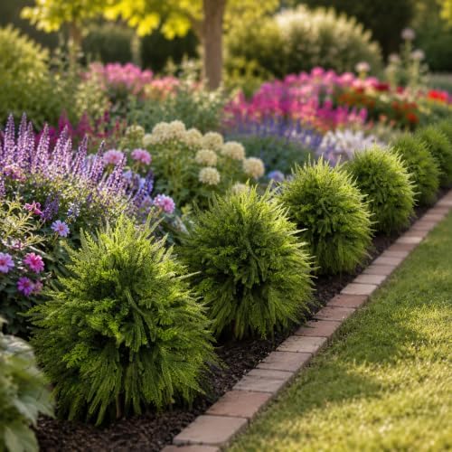 FJAKA 2 Pack 24" Christmas Pot Fillers Urn Outdoor Front Porch, Artificial Faux Christmas Trees Topiary Planter Plants with Ground Spike, for Garden, Cemetery Patio and Holiday Decorations