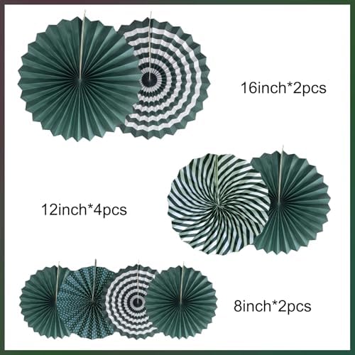 Green Party Decorations Emerald Green Hanging Round Paper Fans