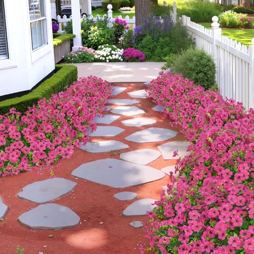 20 Bundles Artificial Flowers for Outdoors Fake Plants, Fuchsia