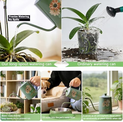 OFFIDIX Watering Can for Indoor Plants, Green Water Can Spray Bottle 2 Pack