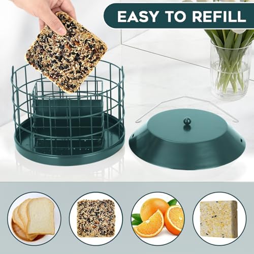 Gbekery Squirrel Proof Suet Bird Feeders for Outdoors Hanging, Green