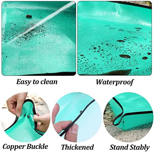 Melphoe 25Pcs Mini Garden Hand Transplanting Succulent Tools Set, 39.4" Thickened Repotting Mat & Plant Tag, Miniature Planting Indoor Fairy Care, Potting, Cactus, Houseplant Bonsai Tool Kit (Black)
