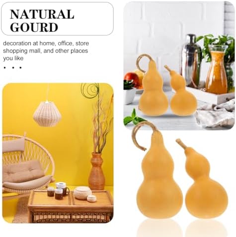 NUOBESTY 2 pcs Natural Adornment Gourd Decor Desktop Ornament for Living Room Office Bedroom Home Tabletop Display 5.90 X 3.14 X 3.14 in