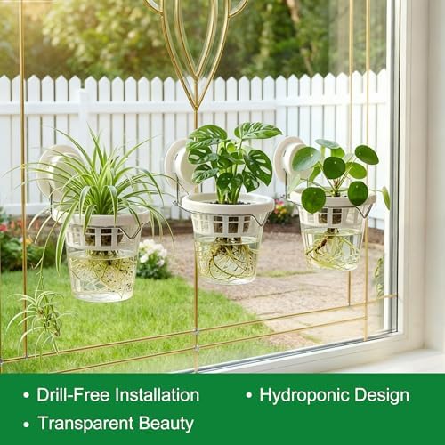 6-Pack Window Propagation Stations Hanging Clear Planter with Suction Cup