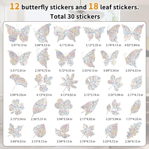 YUOROS 30 Anti Collision Window Decals for Bird Strike Prevention