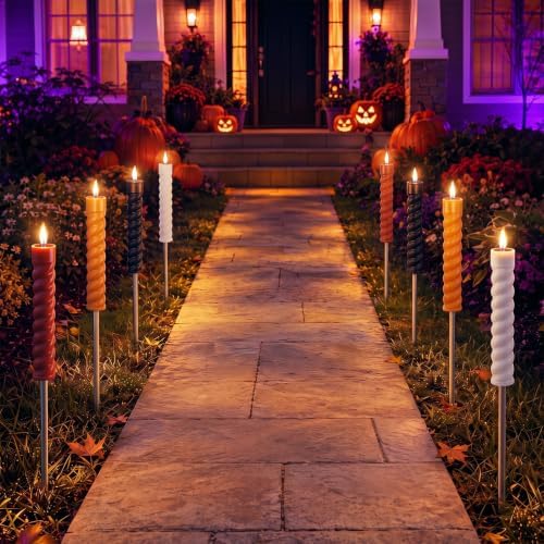 Woanger 8 Pcs Halloween Solar Lights Outdoor, Waterproof LED Pathway Decor