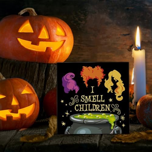 Halloween Decorations, I Smell Children Wooden Sign Decor Desk Sign