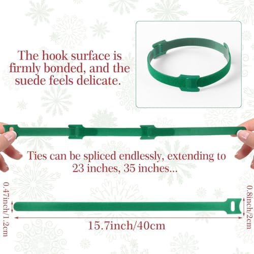 100 Pcs Christmas Garland Ties15.75Inch Adjustable Garland Twist Ties Green