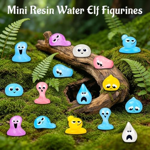 64 Pcs Luminous Mini Resin Water Elves Figurines Glow in the Dark
