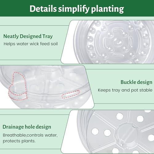 Bluepro Self Watering Pots for Indoor Plants, 5 Inch, 20-Pack