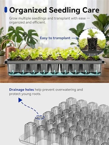 GLOWRIUM Seed Starter Tray with Grow Lights, 108-Cell Plant Germination