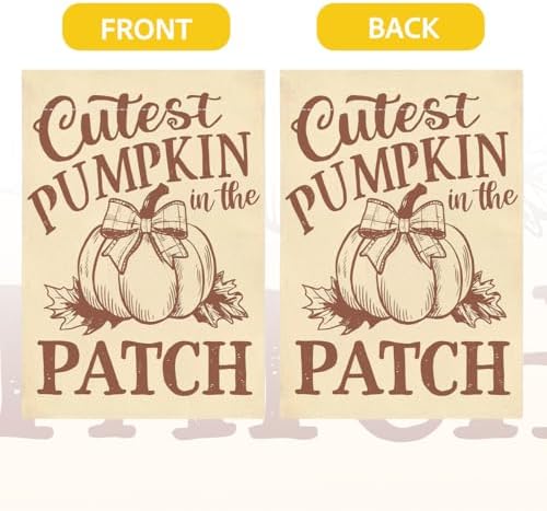 Fall Garden Flag, Fall Pumpkin Garden Flag 12x18 Inch Double Sided, Autumn Thanksgiving Yard Flags Decorations, Autumn Pumpkin Flags for Outside Home Porch