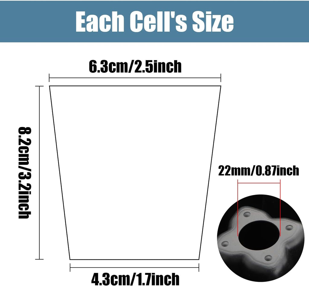 RooTrimmer 2.5 inch Square Pots 3.5 inch Deep 20 Cell Seedling Trays with Water Collection Nursery Trays (15"x11"x3")