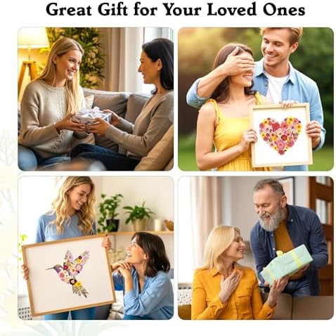 Aboofx Extra Large Flower Press Kit for Adults, 15"x 15" 6 Layers Wooden Flowers Pressing for DIY Easter Theme Pressed Flowers Art, Big Flower Preservation Kit for Frame Bookmark Resin Craft Projects