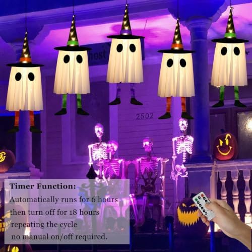 Halloween Decorations Outdoor, 3 Pack Hanging Light Up Ghosts