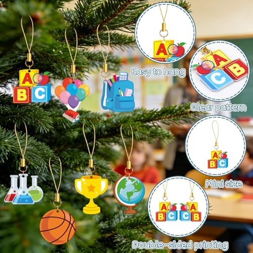 36Pcs Double Side Back to School Ornaments,Acrylic Classroom Charms