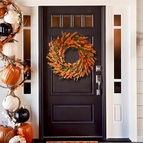 Waipfaru 24 Inch Fall Wreaths for Front Door Outside