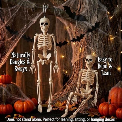 Hanging Small Skeletons for Halloween Decorations: 5PCS 16Inches