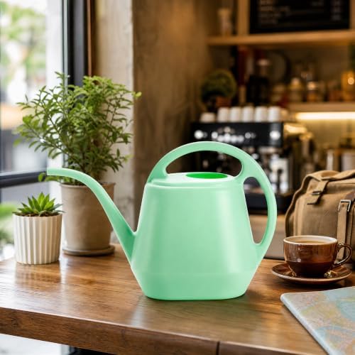 Fasmov Plastic Watering Can, 1-Gallon, Pine Green