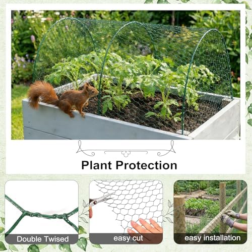 Chicken Wire for Floral Arrangements, 15.7"x157" Green PVC Coated Mesh