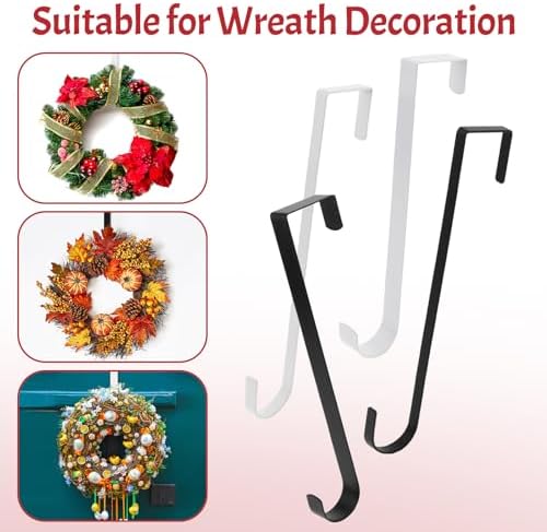 12" Slim Wreath Hanger for Front Door Black Door Wreath Hangers