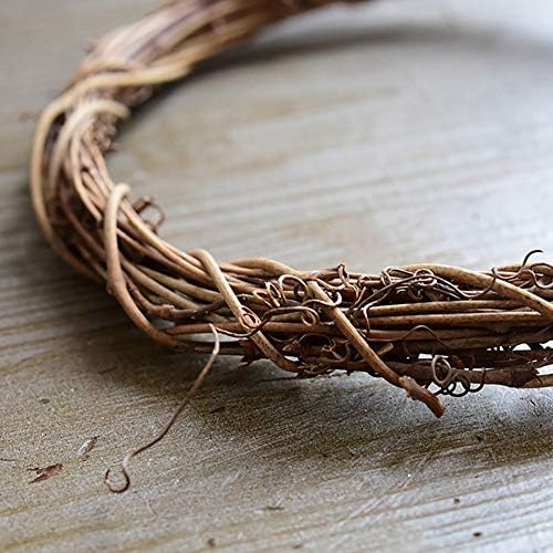 MALOKI 6 Inch Grapevine Wreaths DIY Plain Rattan Door Wreaths, Natural