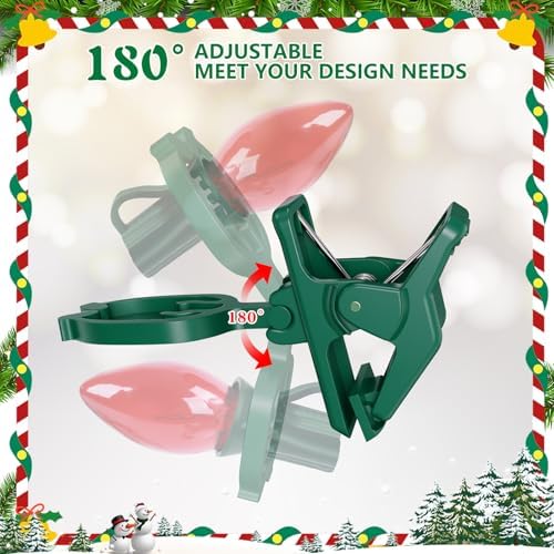 KJX Large C7 C9 Christmas Light Spring Clips, 200 Pack Gutter Roof Clips