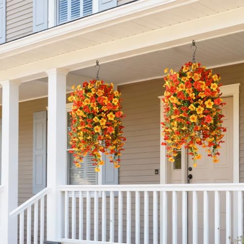 INQCMY Artificial Fake Flowers Plants for Outdoor Fall Decoration