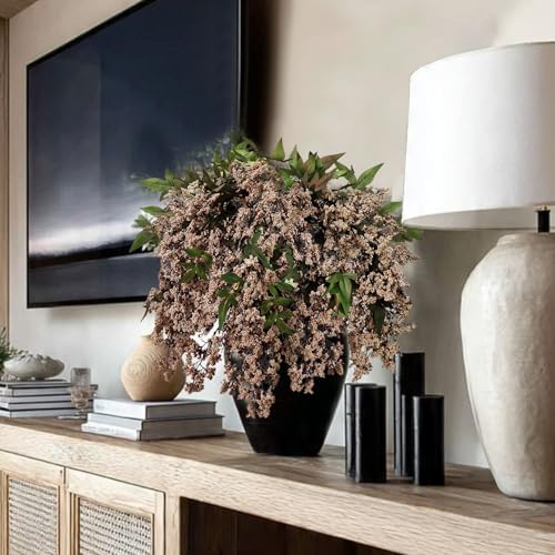 43 Inch Artificial Nandina Berry Stems for Vase Realistic Fall Floral Stems