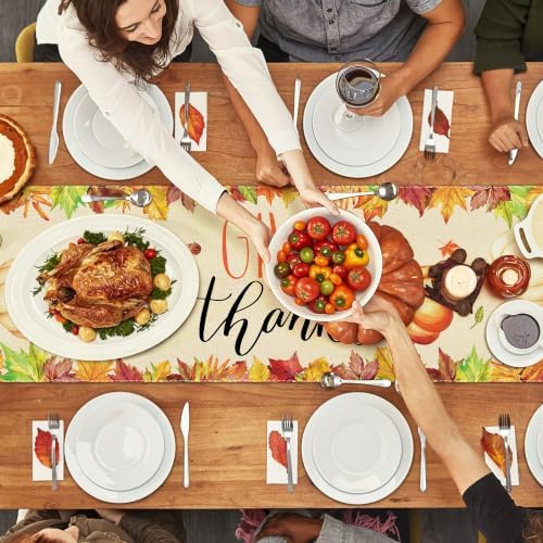 14 × 84 in Thanksgiving Table Runner, Thanksgiving Decorations for Table
