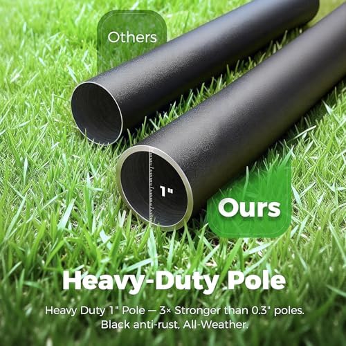 76'' Inch Heavy-Duty Bird Feeder Pole,1'' Thick Rustproof, Adjustable Height,Universal Mount Kit for Bird Feeder Cameras&Houses (Adapter Included)