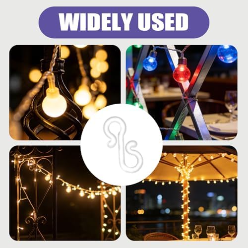 120 Pcs Gutter Hooks for Outdoor Lights, Christmas Light Clips for Gutter and Shingle Mounting, Weatherproof S-Clips for String Rope and Icicle Bulbs, Easy Installation