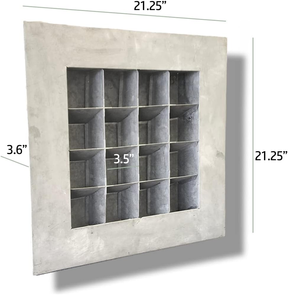 Modern Home Living Wall Galvanized Steel/Zinc Succulent Planter (Aged Zinc, 16 Pocket)