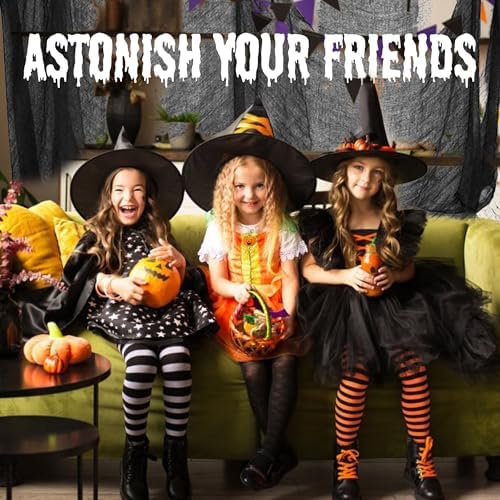 (48 x 240 in.) Halloween Creepy Cloth, Spooky Giant Cheese Cloth Tapestry for Halloween Party Supplies Decorations Outdoor Yard Home Wall Decor, Black