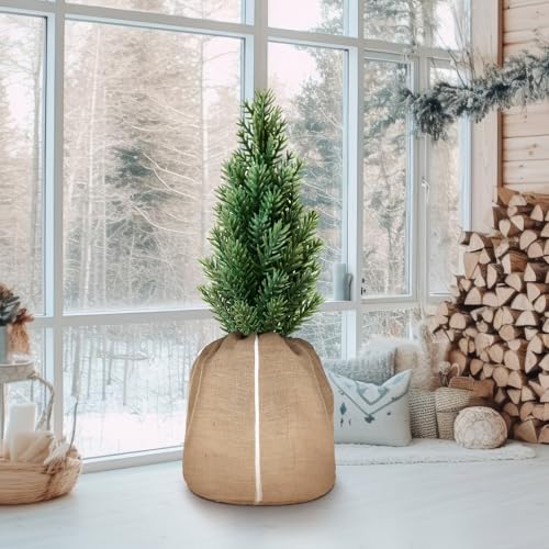 2 Pcs 27.6"x25.6" Burlap Plant Pot Covers Frost Protection