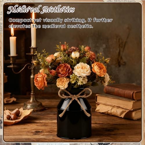 12 Pcs 5.12in Metal Vase, Rustic Vases, for Farmhouse Style Decor（Black）