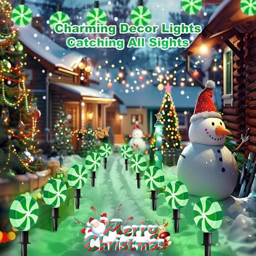 Ultimate Unicorn Christmas Lollipop Pathway Lights Green, Christmas Decor
