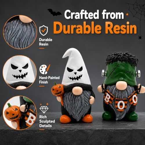 Stylor 2 Pcs 4-Inch Resin Halloween Gnomes Decorations