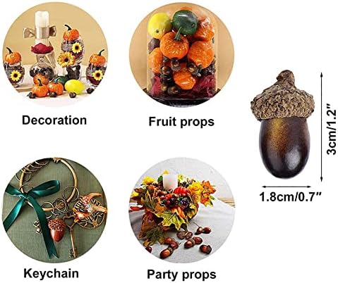 50 Pcs Artificial Small Acorn Fake Nutty Craft Acorns Autumn Vase Filler Decorations for Home