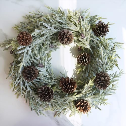 Winlyn 20 Pcs Natural Pine Cone Picks Christmas Pinecone Sprays Pinecones Ornaments with Wired Stems 6.9" Tall for Rustic Christmas Tree Party Floral Arrangements Wreath Crafts Holiday Décor