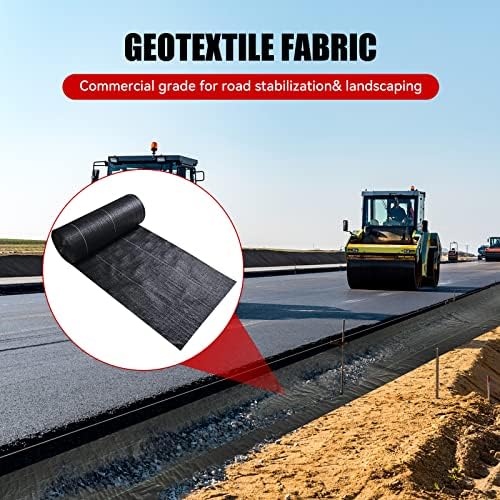 3.2oz 13ftx108ft Driveway Fabric, Premium weed barrier landscape fabric heavy duty Underlayment, Commercial Grade Driveway Road Fabric, Geotextile Fabric for Soil Stabilization, landscaping