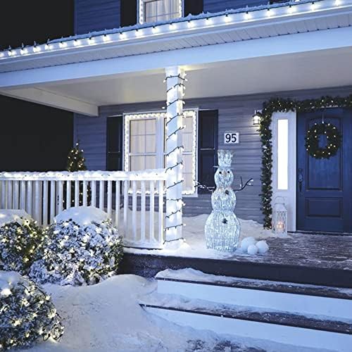 Dazzle Bright C9 Christmas String Lights, 100 LED 66 FT Waterproof Connectable Green Wire Fairy Lights, Christmas Lights for Indoor Outdoor Home Garden Yard Xmas Tree House Decorations (White)