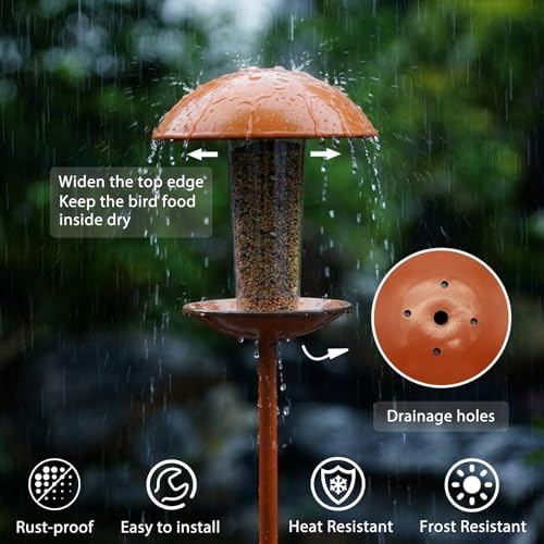 Goodeco Metal Pole Stand Bird Feeder - 1.5lb Capacity