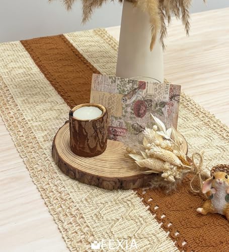 Boho Table Runner for Home Decor 12x90 Fall Coffee Table Decor Caramel